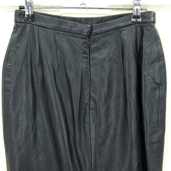 KORS Michael Kors 100% Leather Mini Pencil Skirt M Black - Picture 8 of 16